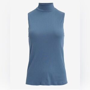 NEW with tags (NWT) Express Denim Blue Fitted Ribbed Mock Neck Tank